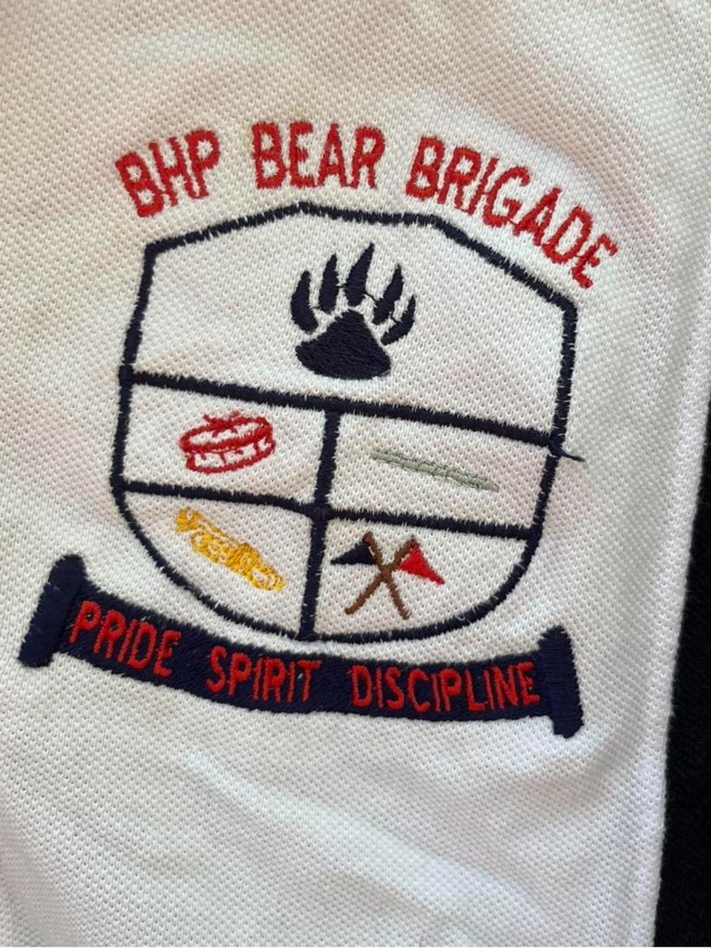 Vintage 90s Bear Brigade Striped Polo Shirt - Red/White/Navy - Picture 6 of 6